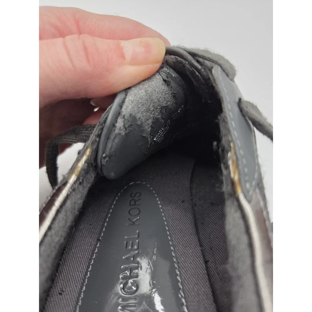 MICHAEL KORS Women's‎ Genuine Calf Hair Gray Sneakers. Size 8 ReAD